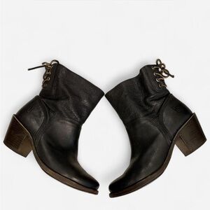 Frye Black Leather Ankle Booties